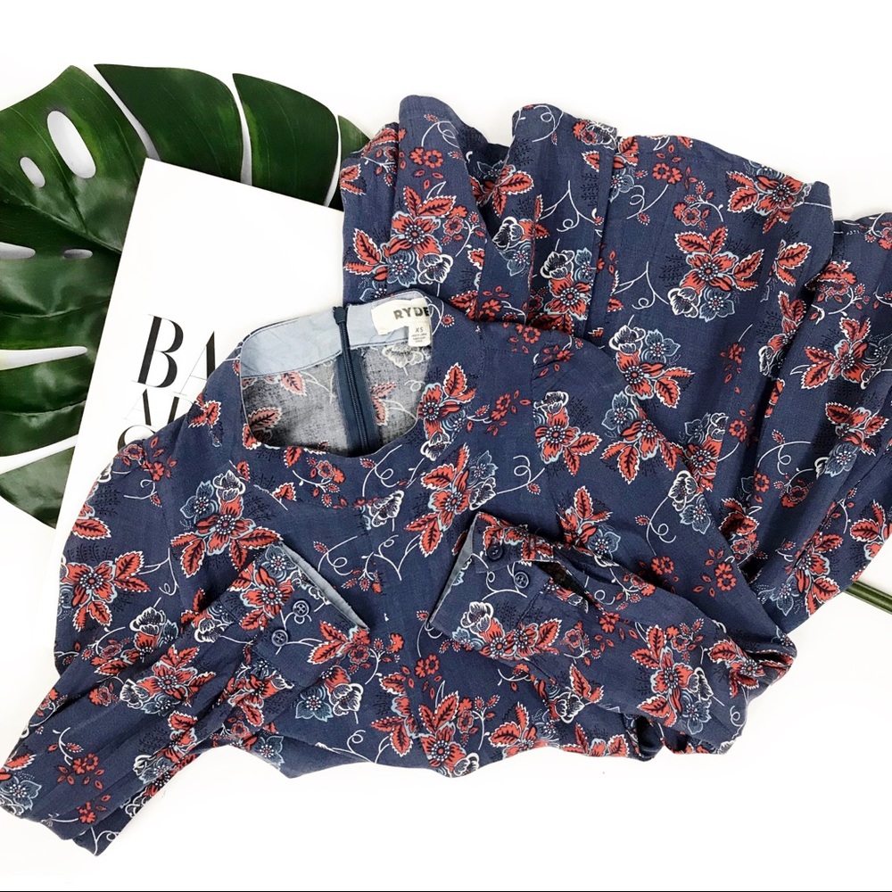 Ryder x UO blue floral print dress - Picture 5 of 6